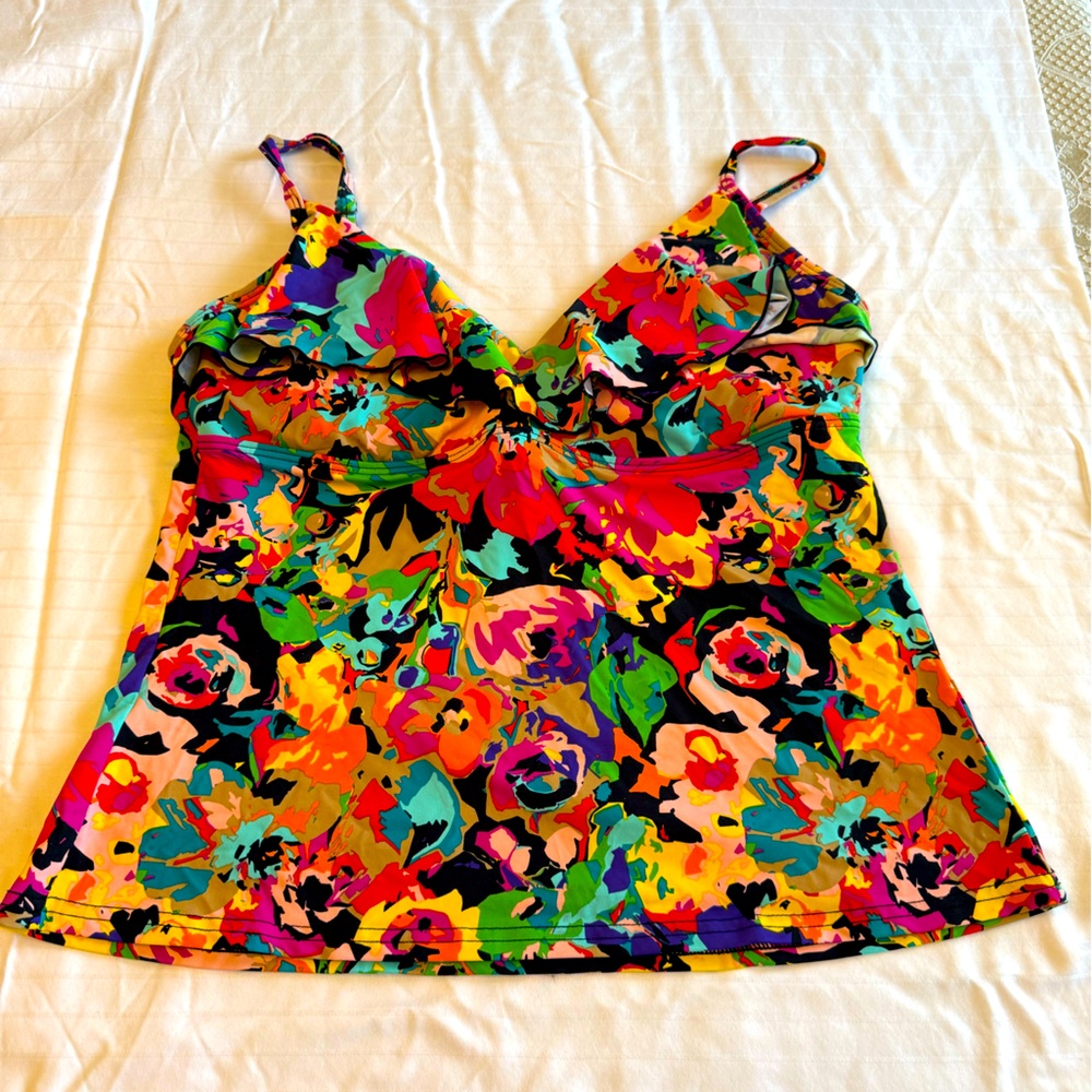 Kenneth Cole Multicolor Floral Swim Top
